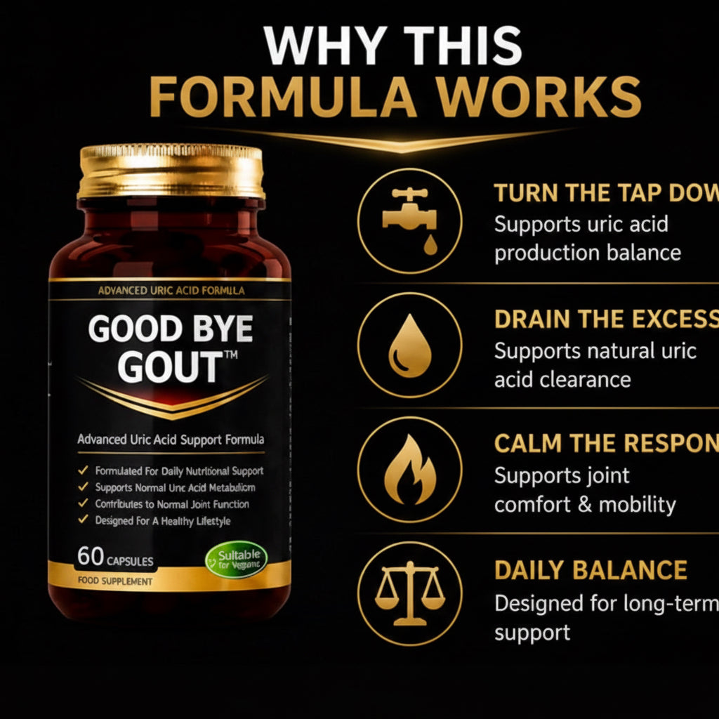 Good Bye Gout™ Advanced Uric Acid & Joint Support Formula – 60 Capsules | Daily Balance & Mobility Support